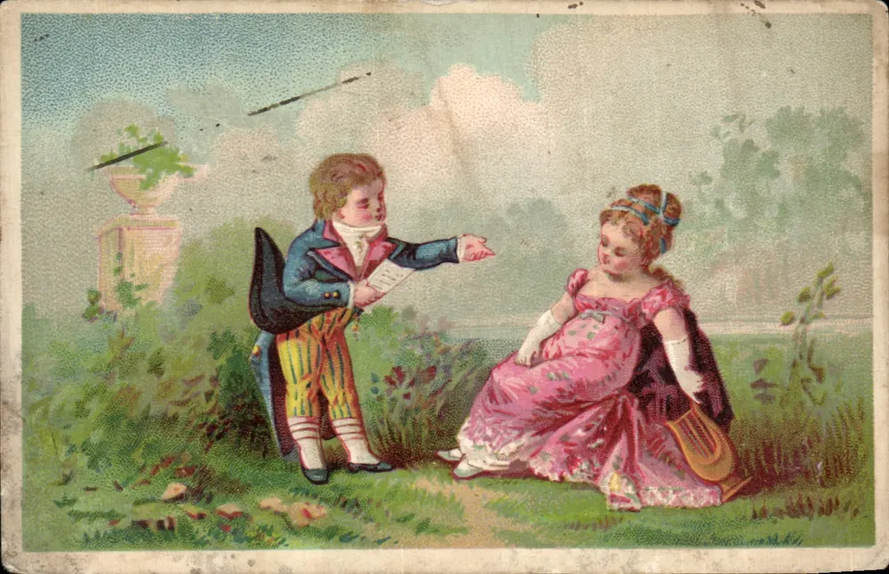 Kinder im Garten — Szene der Höflichkeit — Verlag V. Brillié, A. Durand & Cie - Vorderseite
