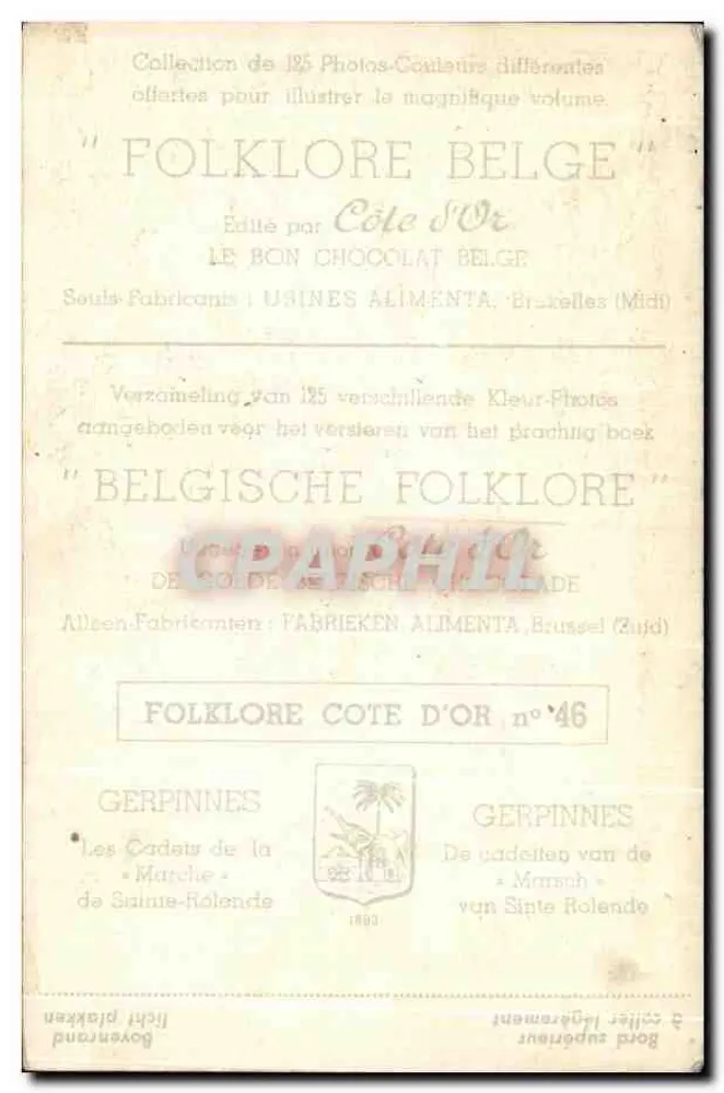 Les Cadets de la Marche de Sainte-Rolende — GERPINNES — Édité par Côte d'Or, Bruxelles - Rückseite