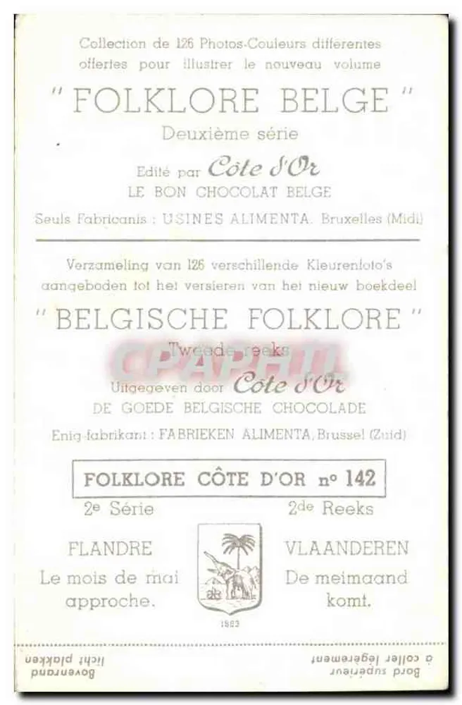 Flandern — Mai nähert sich — Côte d'Or, Serie 2, Nr. 142 - Rückseite