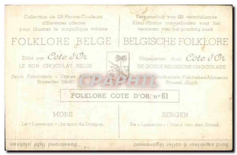 Mons — Der Tod des Drachen — Côte d'Or n°61 - Rückseite
