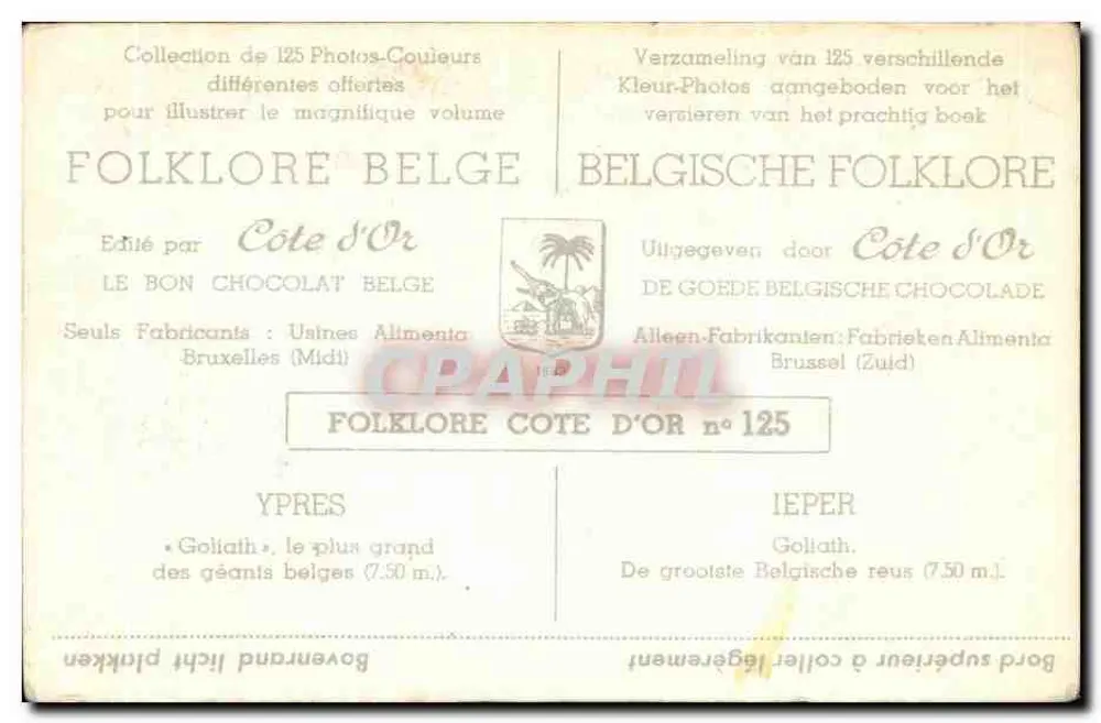 Goliath — der größte der belgischen Riesen — veröffentlicht von Côte d'Or - Rückseite