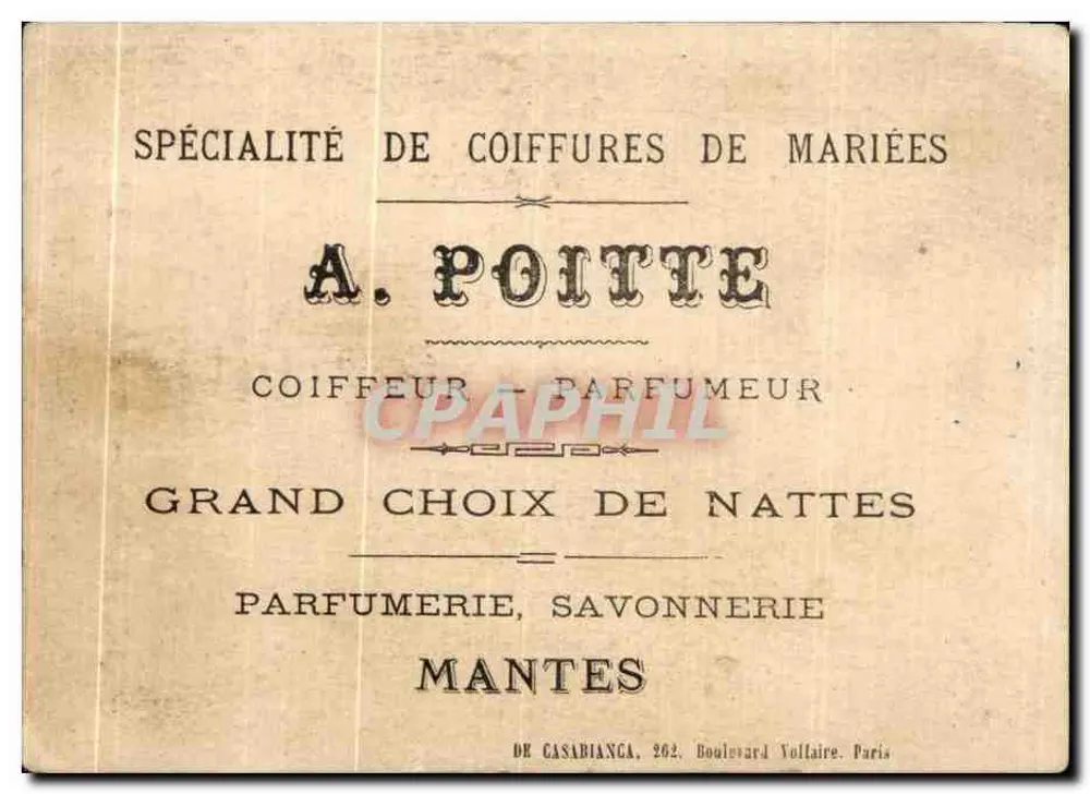 Maison A. Poitte — Friseur und Parfümeur in Mantes - Rückseite