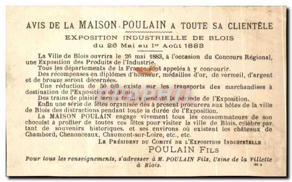 Kinder mit Puppen — Chocolat Poulain — L'Emmaillottage, Mädchen-Lyzeum - Rückseite
