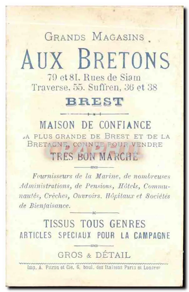 An die Bretonen — Brest — Verlag Philips - Rückseite