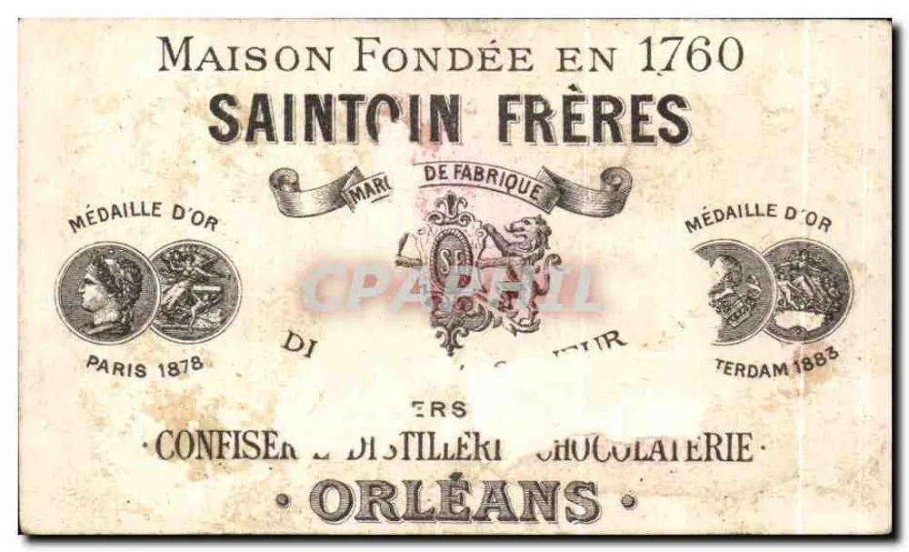 Zwei Personen — humorvolle Szene — Saintoin Frères in Orléans - Rückseite