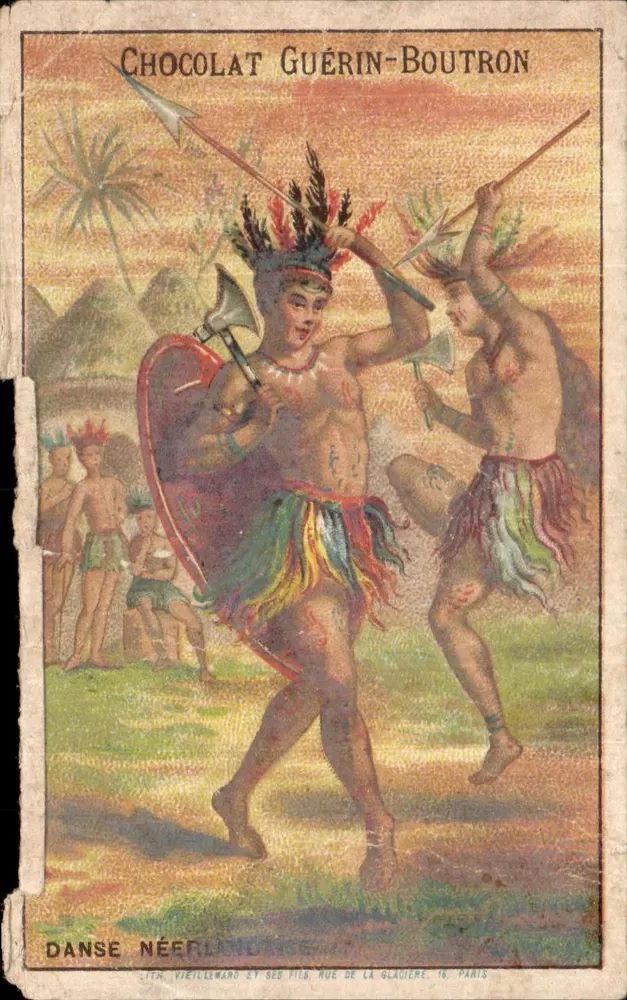 Danse néerlandoise — scène de danseurs en costume tribal — éditeur J. Th. Vieillemaro et ses fils, rue de la Glacière, Paris - Vorderseite