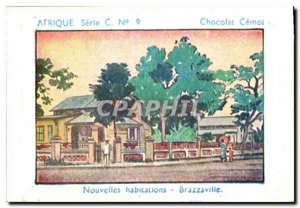 Novas habitações - Brazzaville — África. Série C. No 9 — Chocolat Cémol - Frente