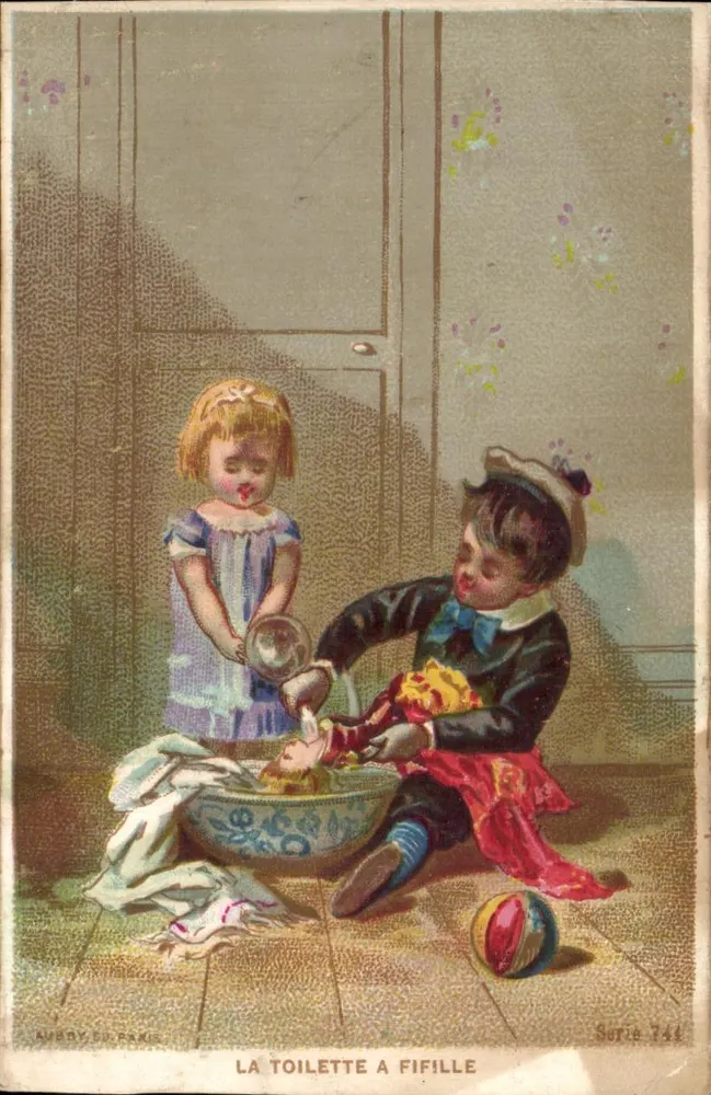 La toilette à fifille — Aubry, editor, serie 744 - Anverso