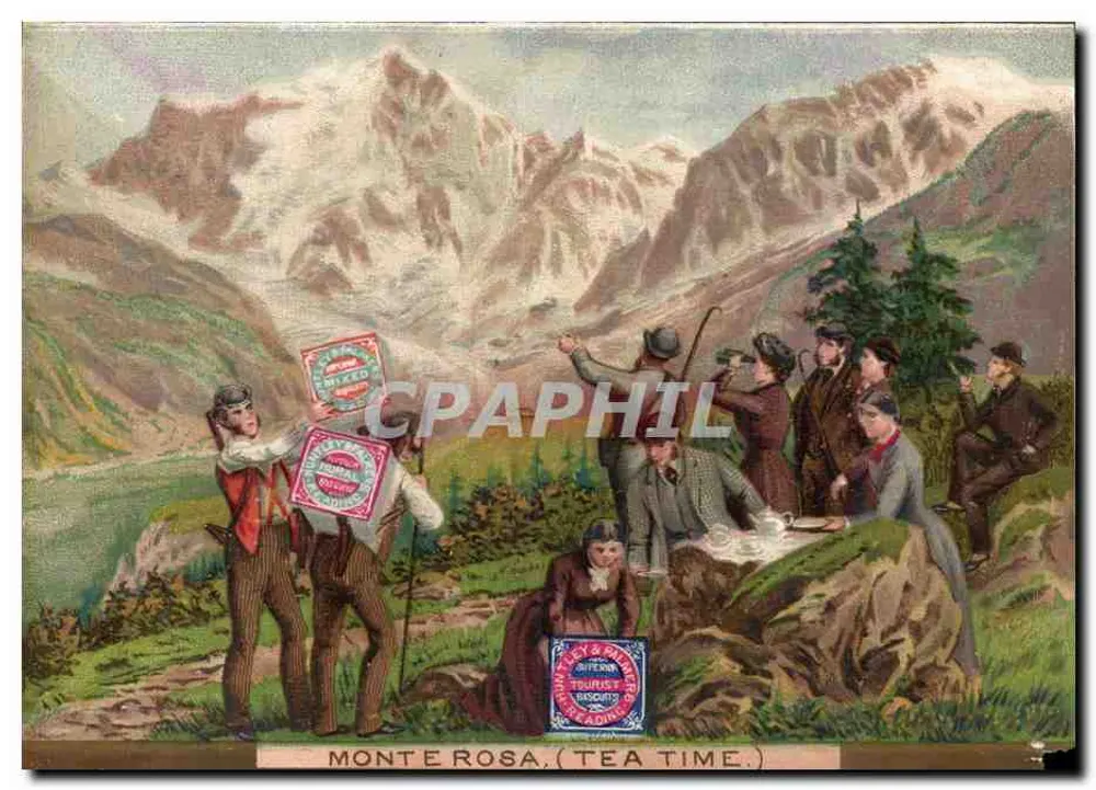 Monte Rosa — scène de pause thé — éditeur Huntley & Palmers, n° de série non visible - Vorderseite