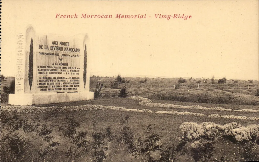 Memorial francês-marroquino - Vimy Ridge — editor não visível, número de série não visível - Frente