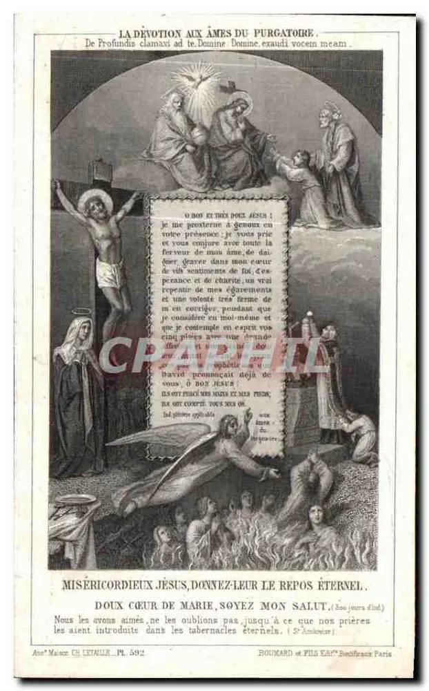 M. l'abbé Jean-Marie Lhuissier — Vicaire de N.-D. de Mayenne — Décédé le 18 décembre 1898 — Éditeur : Isore Crkstkt - Verso