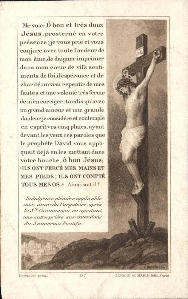 Kreuzigung Jesu — Bußgebet und Indulgenz — Gérard et Marin, Paris, n°177 - Vorderseite