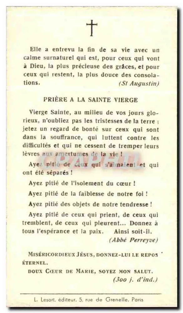 Madame René Gourdon — nacida Marguerite Ledait — fallecida el 6 de septiembre de 1945 — L. Lesort, editor, 5 rue de Grenelle, París - Reverso