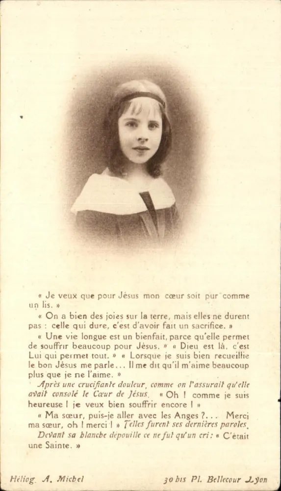 Anne de Guigné — Heilige kind — Héliog. A. Michel, 30 bis Pl. Bellecour Lyon - Voorkant