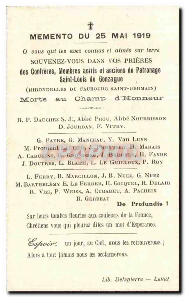 Kreuzigung — für die Menschheit, für das Vaterland — A. Roblot, Paris - Rückseite