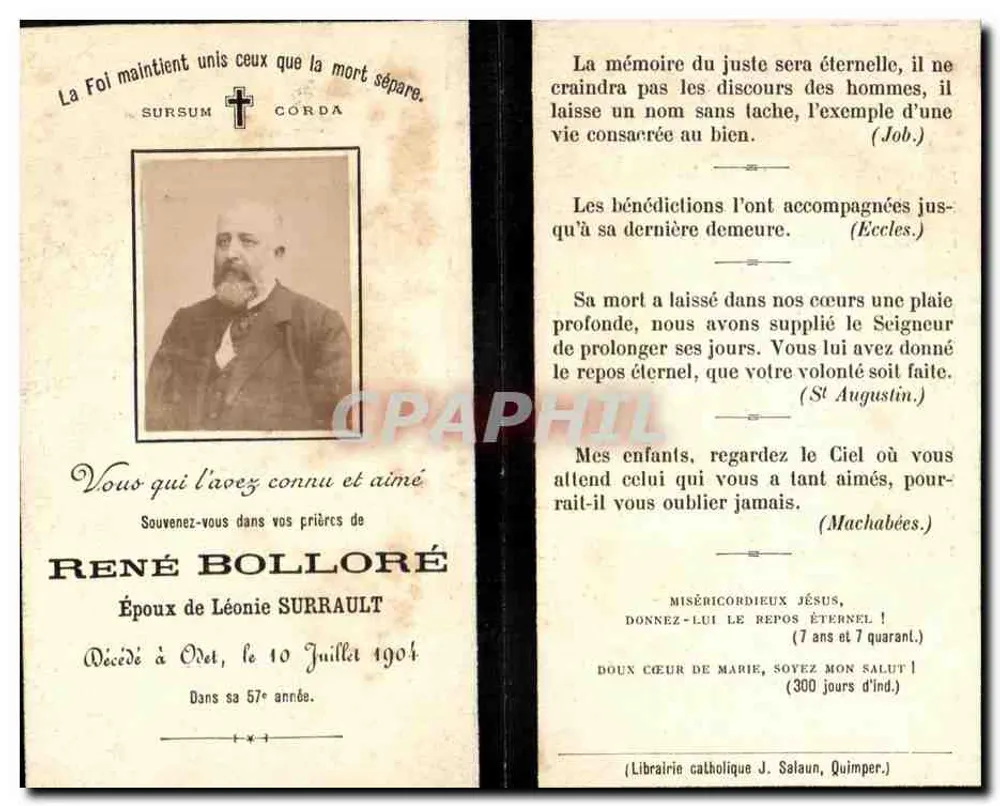 रेने बोलोरे - 10 जुलाई 1904 को ओडेट में देहरहित हुए - कैथोलिक पुस्तकालय जे. सालॉन, कुइम्पर - आगे