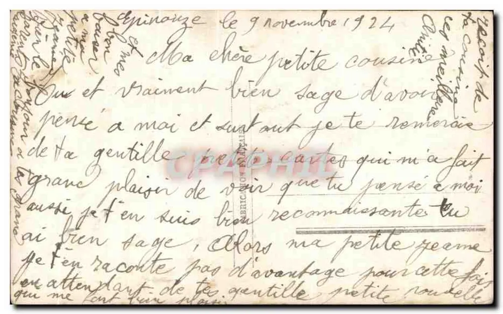 Mädchen mit Blumen — Paris 791 — Verlag C. Paris - Rückseite
