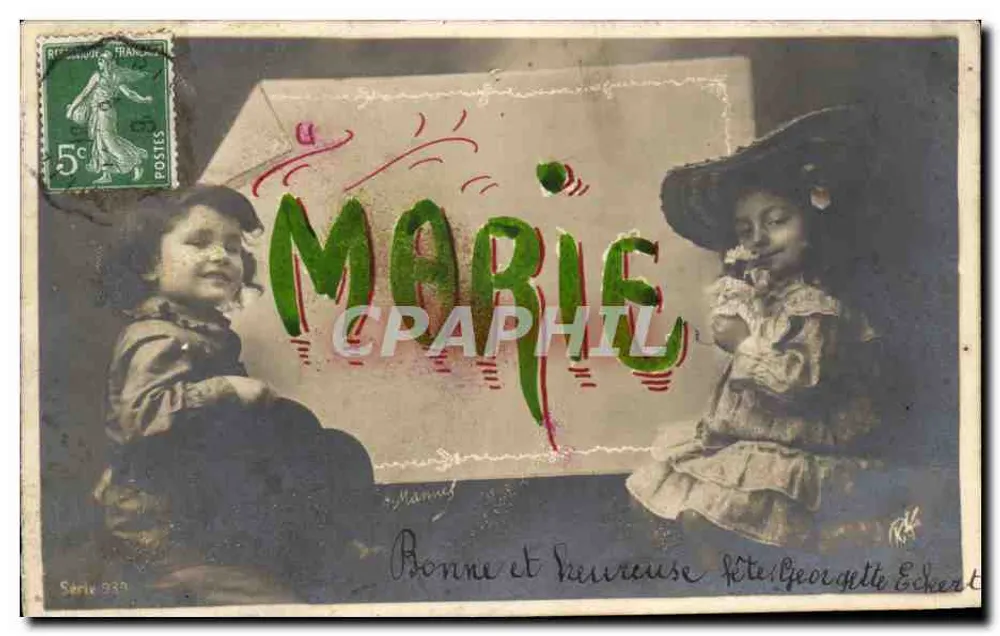 Deux enfants — carte postale personnalisée — série 339, éditée par Manne - Recto