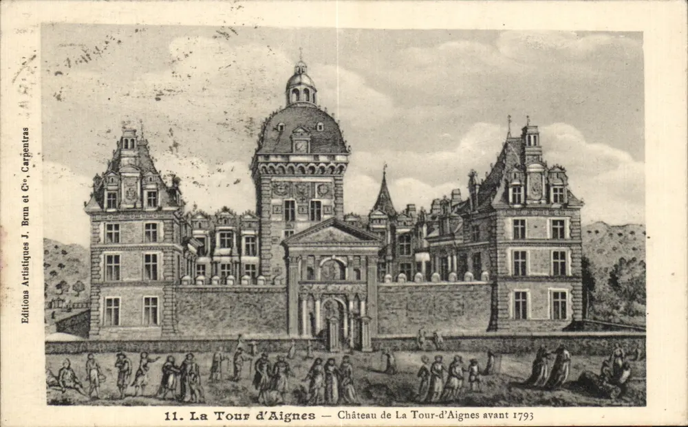 La Tour d'Aignes — Schloss La Tour-d'Aignes vor 1793 — Künstlereditionen J. Brun et Cie, Carpentras - Vorderseite