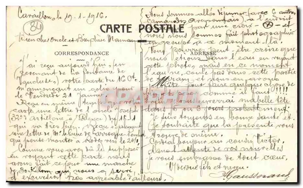 Fontaine de Vaucluse (Vaucluse) — A Fonte Alta — Edições Artísticas Brun e Cie, Carpentras, n°61 - Verso