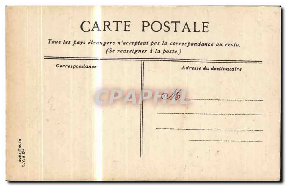 Dijon. Praça Rameau e o Museu — estátua de Luís XIV — editor L.V. & Cie, n° 226 - Verso