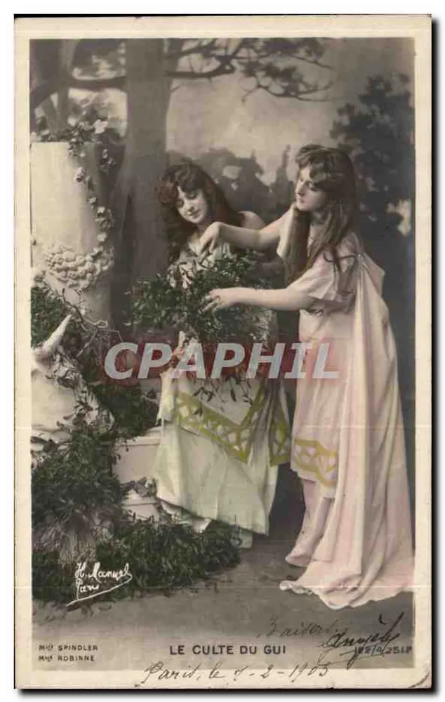 Der Kult des Efeus — Szene mit zwei Frauen in antiken Kleidern — Verleger Spindler & Robinne, Paris - Vorderseite