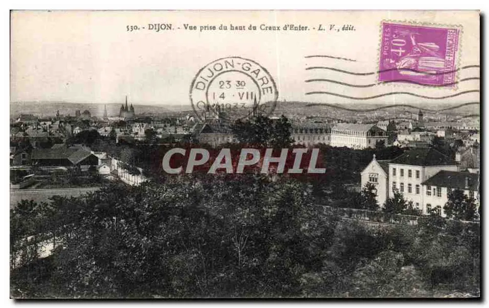 Dijon - Ausblick vom oberen Creux d'Enter - L. V., ed. n° 530 - Vorderseite