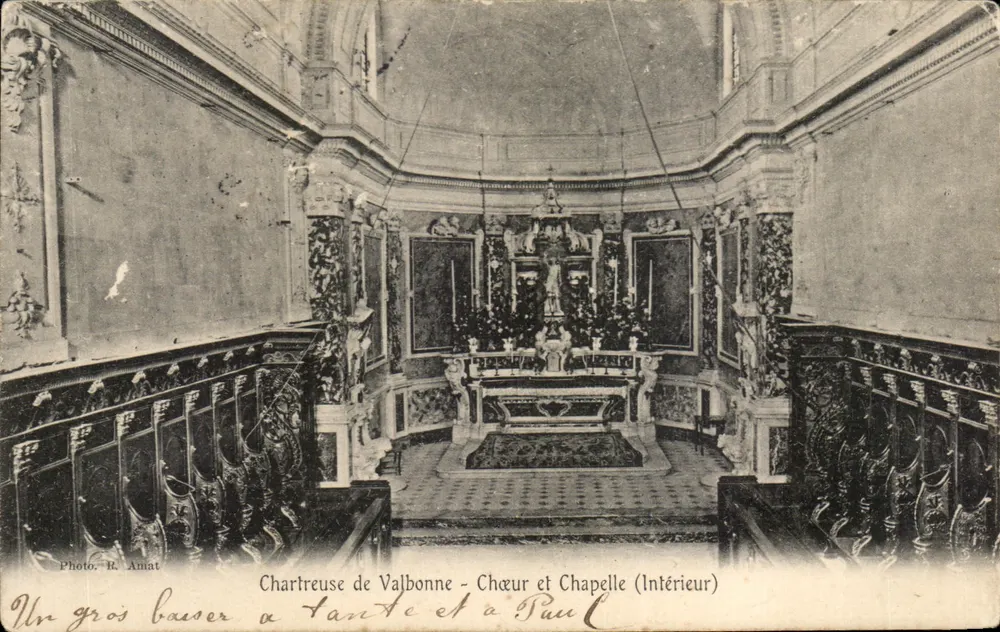 Cartuja van Valbonne - Kerk en Koor (Binnenkant) — Foto R. Amat - Voorkant
