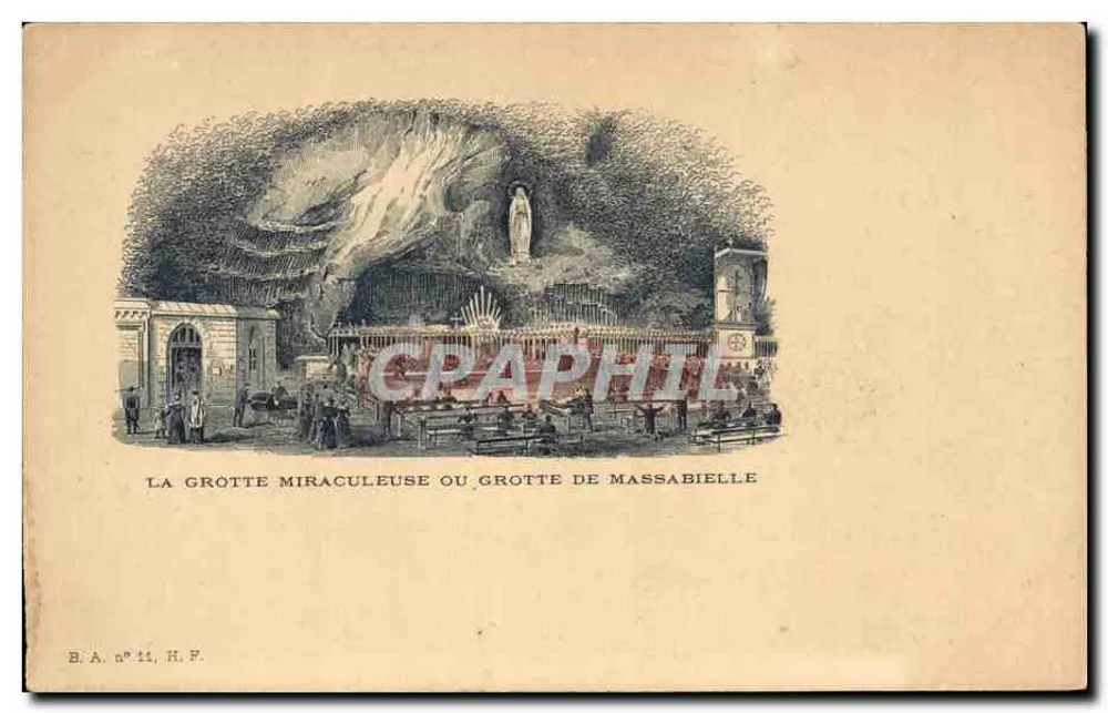 La Grotta Milagrosa o Grotta de Massabielle — B.A. n° 11, H.F. - Anverso