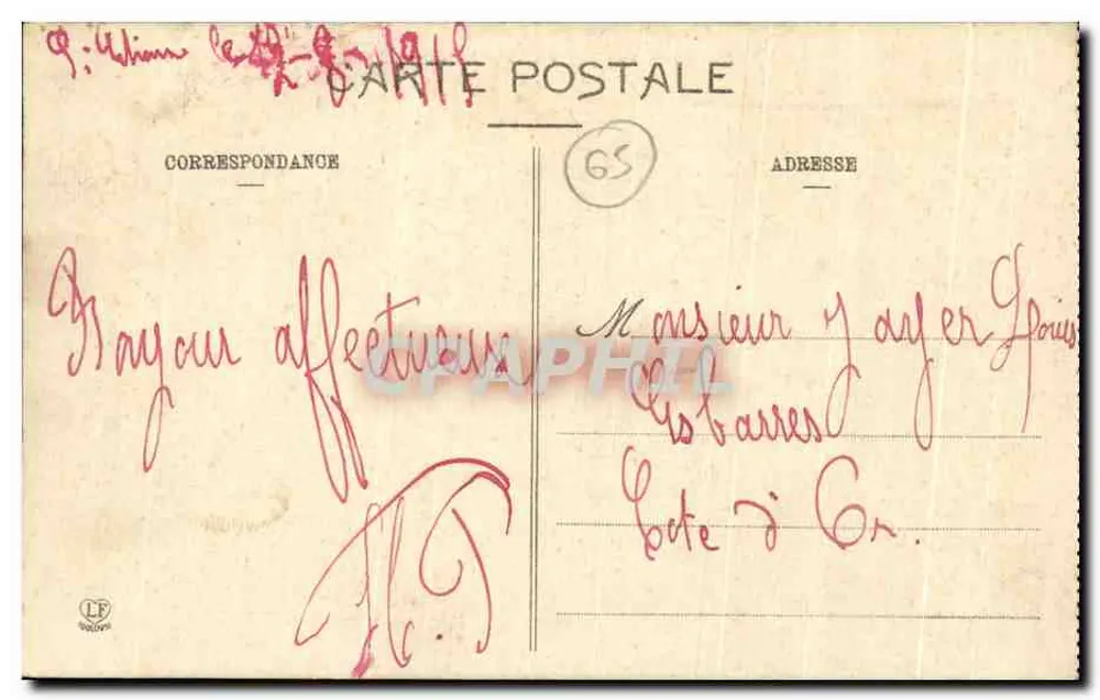 Lourdes - Ansicht der Villas - Der Gave und der Fort — Verlag Larduche Frères, n°199 - Rückseite