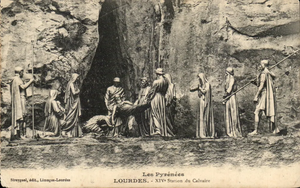 Lourdes - XIVa Estação do Calvário — Sireygeol, editor, Limoges-Lourdes - Frente
