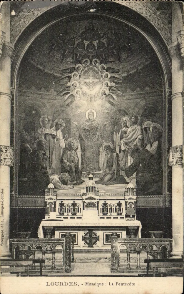 Lourdes - Mosaica: A Pentecoste — Sreygel édit. Limoges-Lourdes - Frente