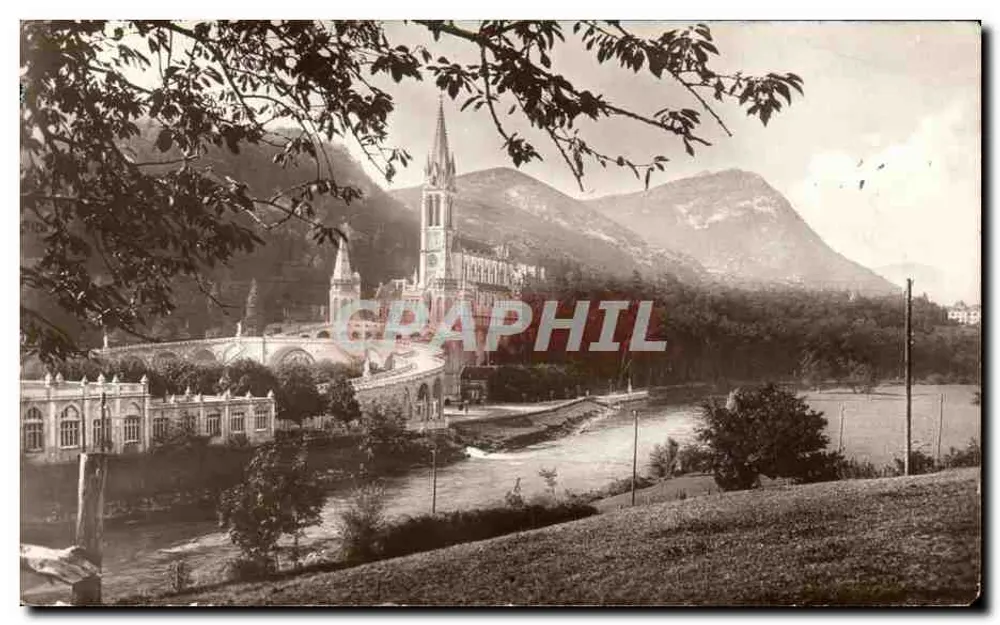 Lourdes — A Basílica e o Gave — Graphphil - Frente