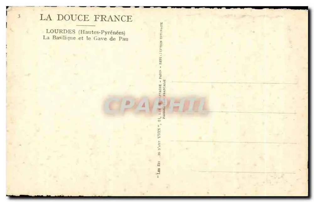 Lourdes (Hautes-Pyrénées) — Die Basilika und der Gave de Pau — Verlag Yvdon - Rückseite