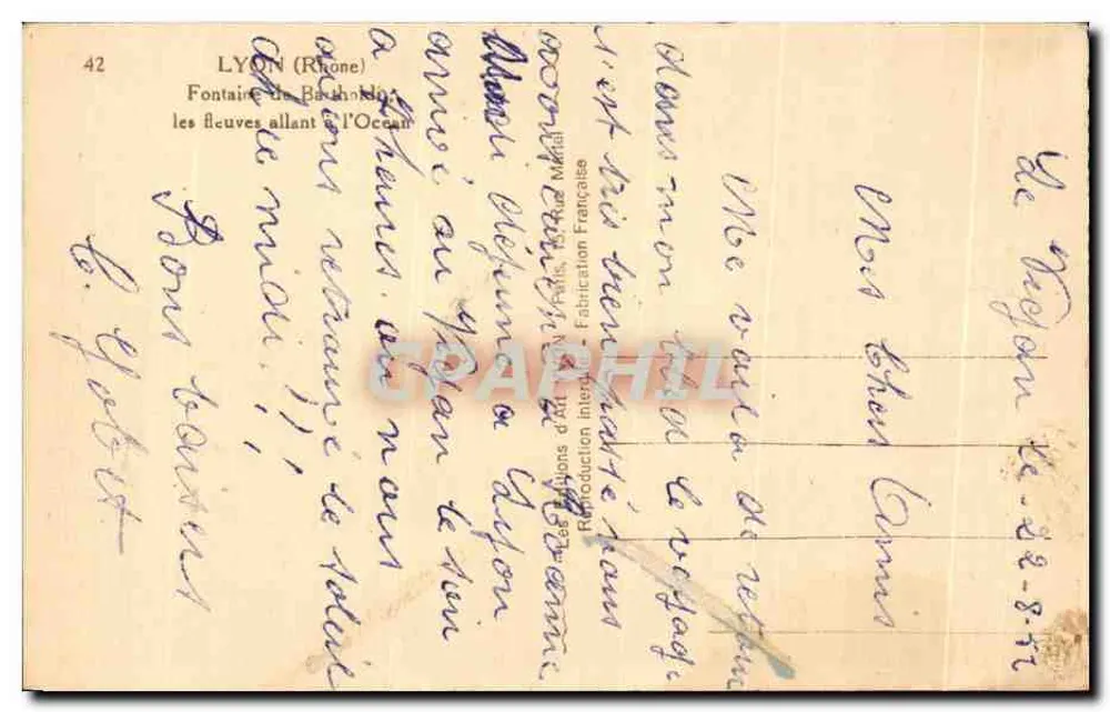 Fonte de Bâtonde — os rios rumo ao Oceano — As Edições de Arte, Paris, n°42 - Verso
