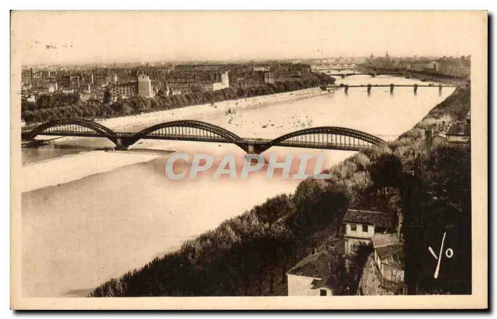 Lyon - Perspectiva dos Pontes sobre o Ródano — Ed. J. Cellard, n°80 - Frente