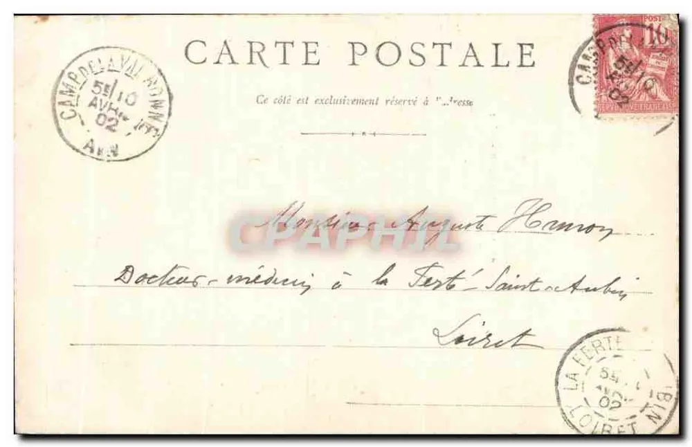 Façade de N. de Fourvière — éditeur N.D.F. — datée 10 Avril 1902 - Verso