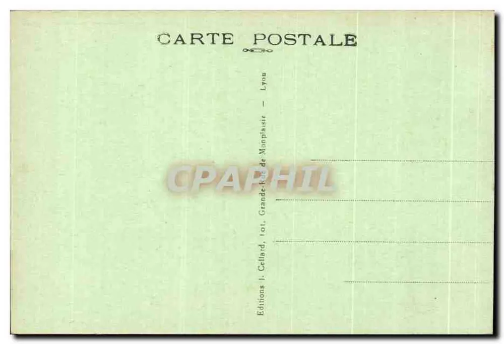 Lyon — a junção do Rio Ródano e do Rio Saône — Edições J. Cellard, Lyon - Verso