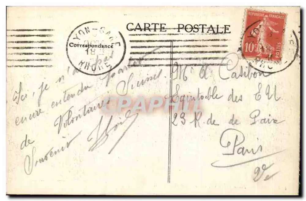 LYON — Place Bellecour, vista geral — E. R. - Verso