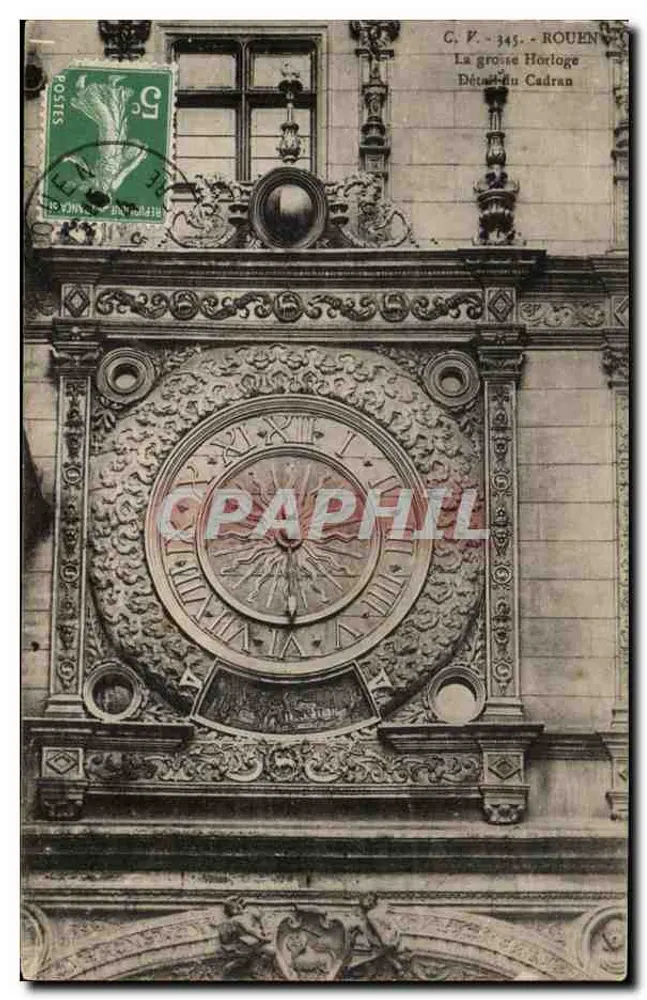 Die große Uhr - Detail des Zifferblatts - Rouen - Vorderseite