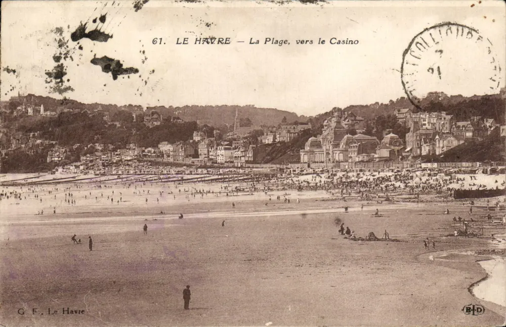 Le Havre — A Praia, em direção ao Cassino — G. F., Le Havre - Frente