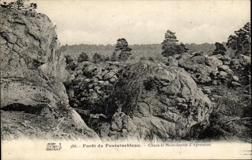Wald von Fontainebleau — Chaos und Mastodons von Apremont — n° 386 - Vorderseite