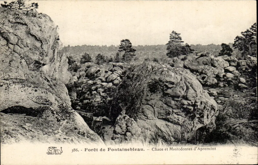 Forêt de Fontainebleau — Chaos und Mastodonten von Apremont — Nr. 386 - Vorderseite