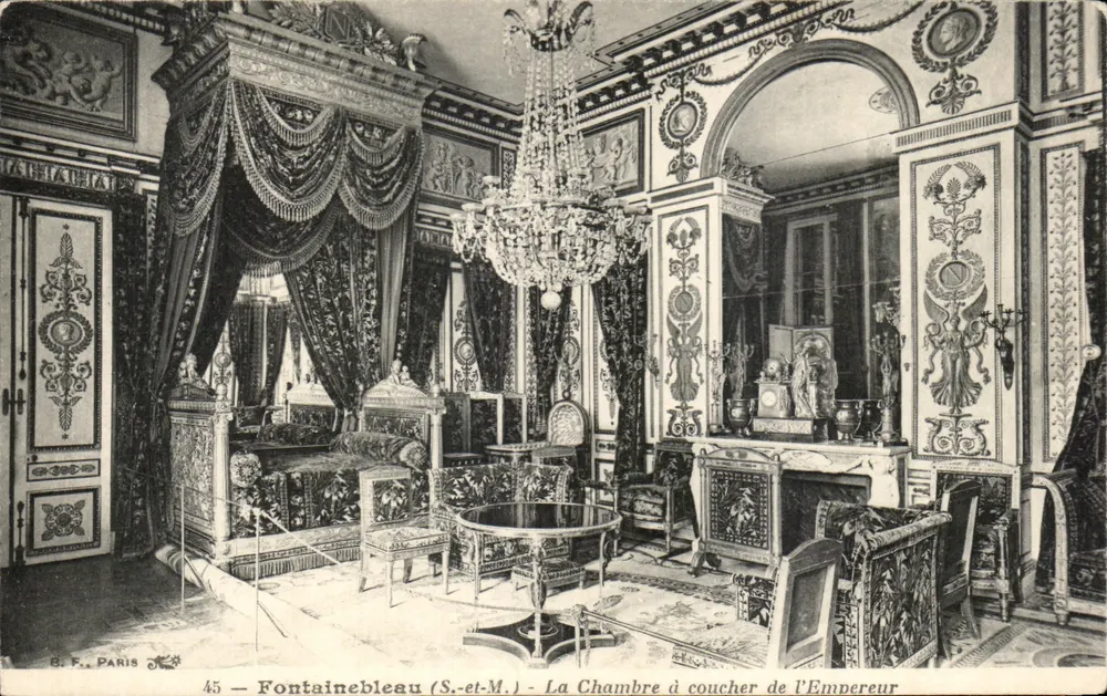 Fontainebleau (S.-et-M.) — Das Schlafzimmer des Kaisers — B. F. PARIS, n°45 - Vorderseite