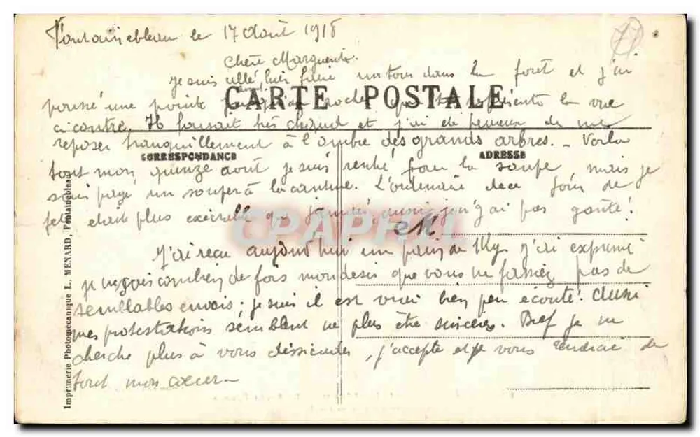फॉनटेनब्लो जंगल — रोच एस्पोंज — डेनरकोर्ट द्वारा 1866 में खोजा गया — कला संग्रह एल.एम. - पीछे