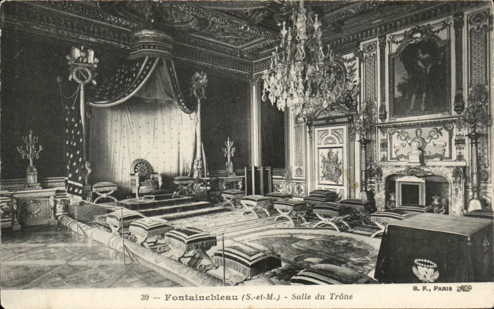 Fontainebleau (S.-et-M.) - Sala del Trono — B.F. PARIS n°39 - Anverso