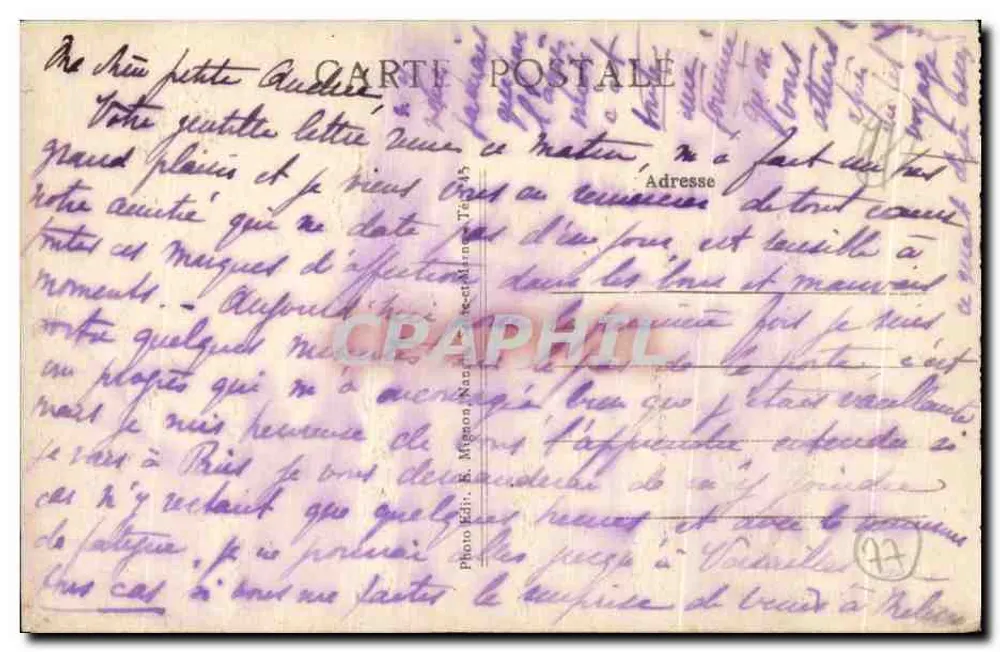 Melun (S.-et-M.) — A Ponta da Ilha e a Casa de Detenção Central — Foto Ed. R. Mignon, N°1009 - Verso