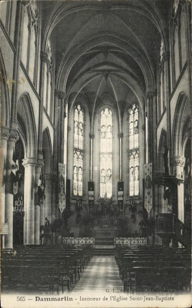 Dammartin — Innenansicht der Kirche Saint-Jean-Baptiste — G.L., Fotoverlag — Dammartin, Nr. 565 - Vorderseite