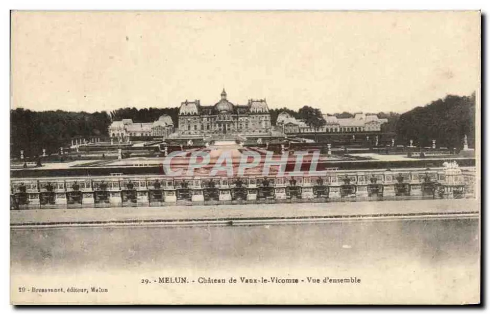 MELUN - Castelo de Vaux-le-Vicomte - Vista geral — Broassonnet, editor, Melun, n°29 - Frente