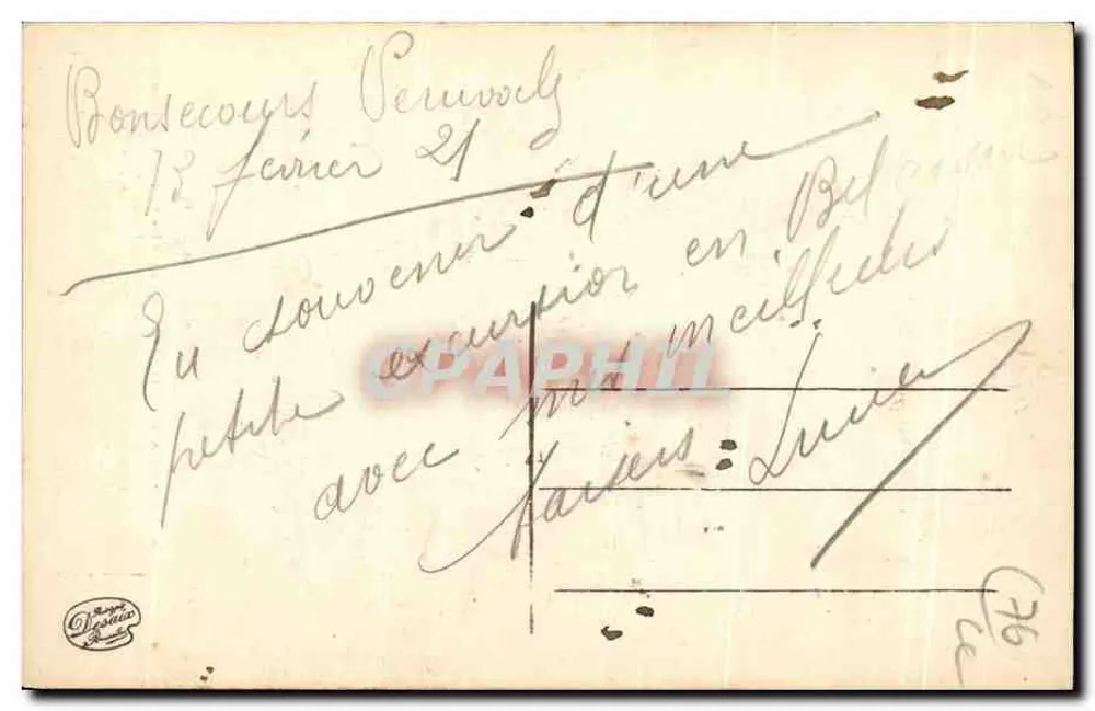 Bonsecours — Igreja Nossa Senhora — E. Desaix, edit. Brux. - Verso